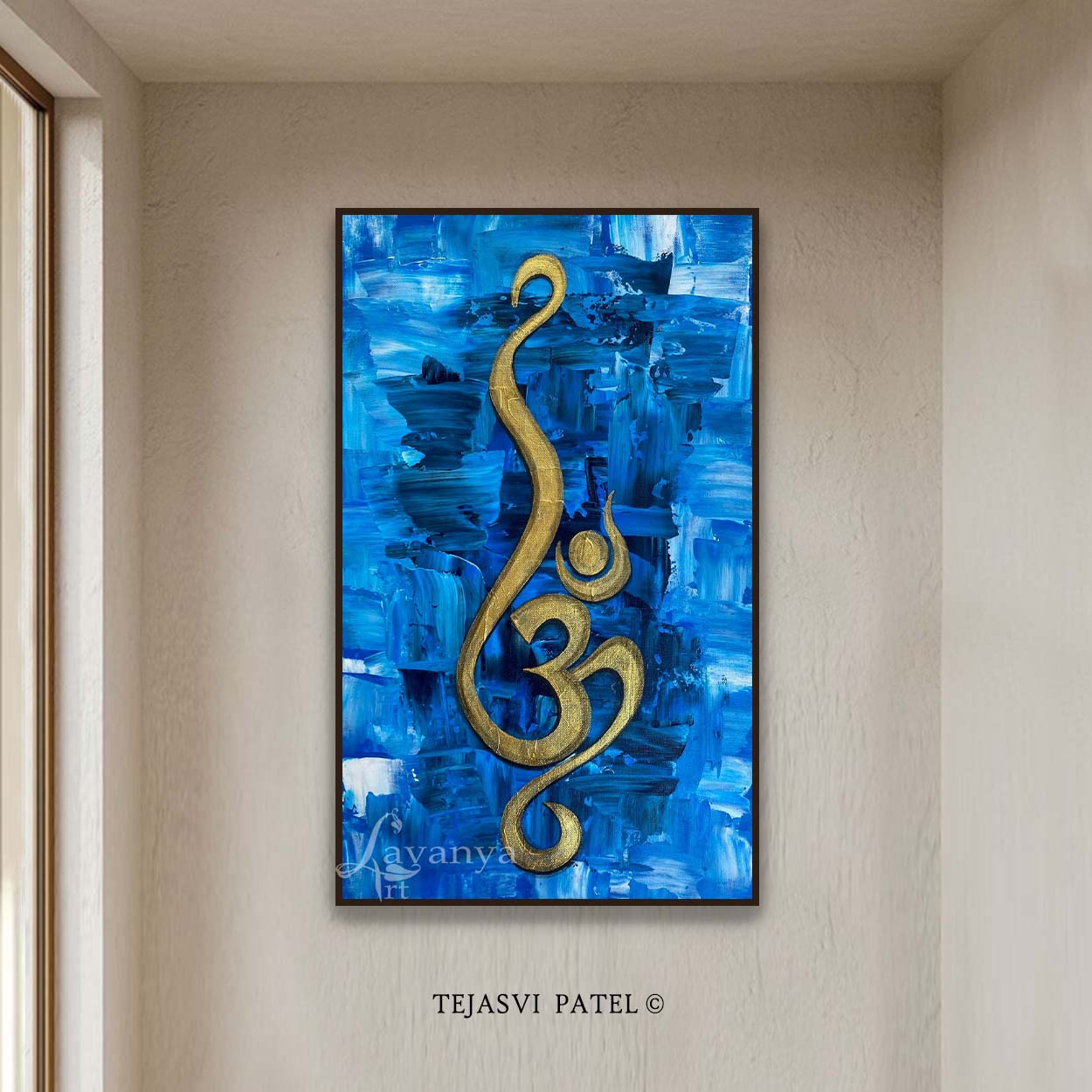Abstract Om Painting | Handmade Indian Canvas Painting