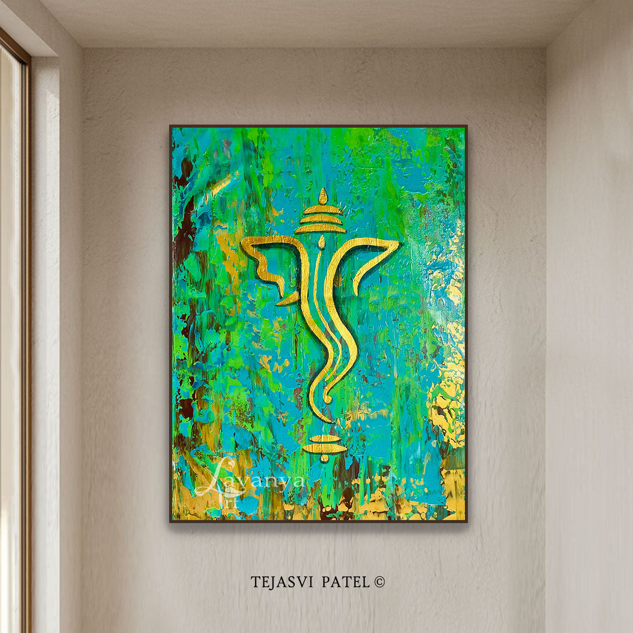 Minimalist Ganesha Painting | Modern Indian Wall Art