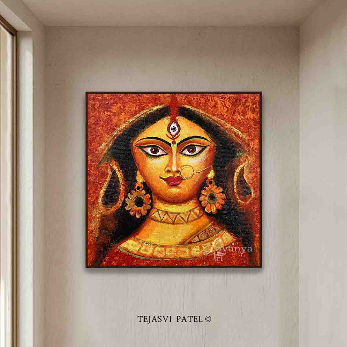 Original Goddess Durga Maa Painting | Handmade Indian Art