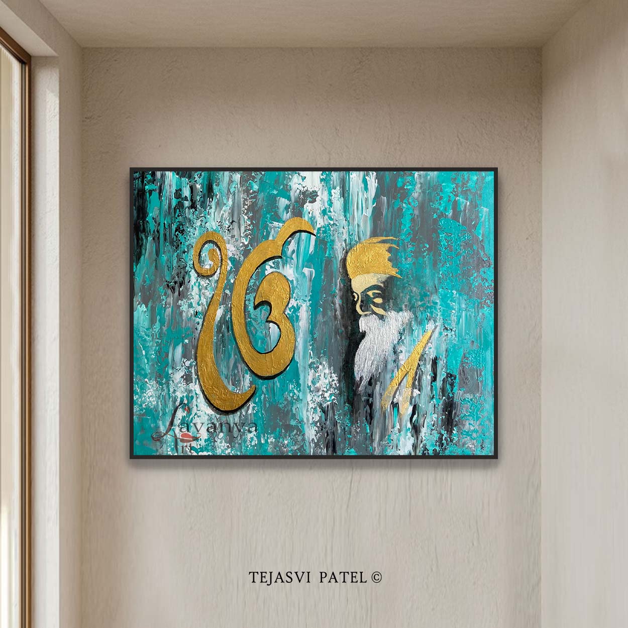 Abstract Sikh Art | Guru Nanak Dev Ji Canvas Art