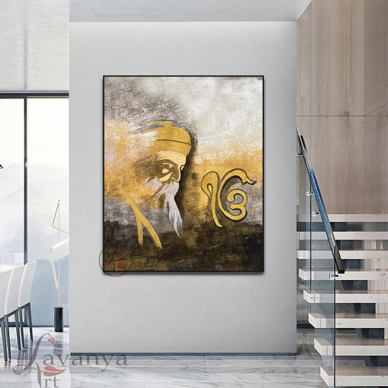 Sikh Art | Guru Nanak Dev Ji Abstract Canvas Art