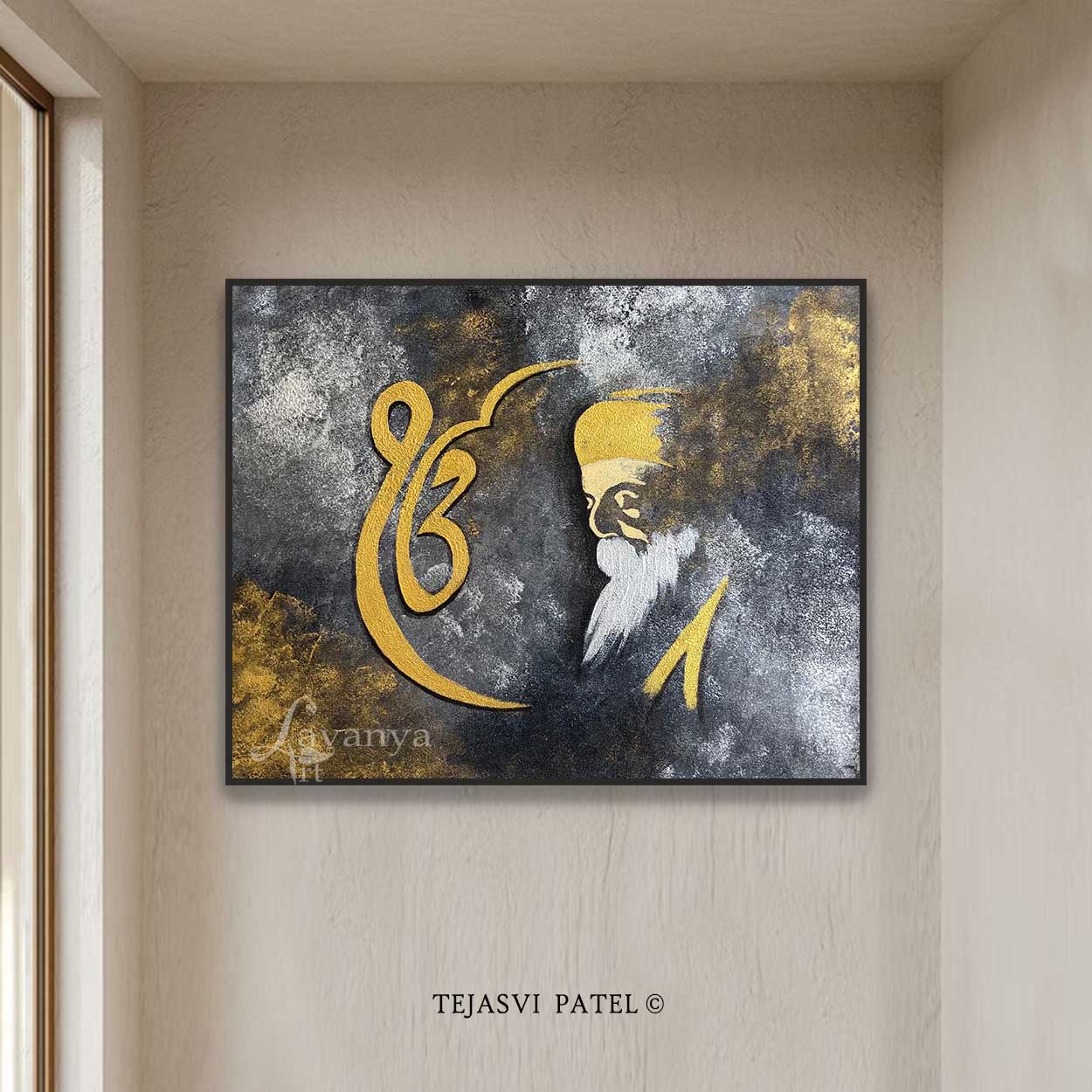 Sikh Canvas Painting | Guru Nanak Spiritual Art