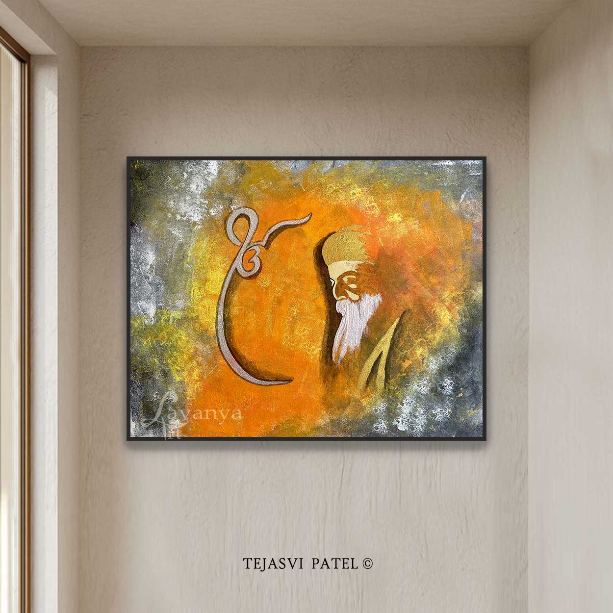Guru Nanak Art | Original Sikh Spiritual Wall Painting