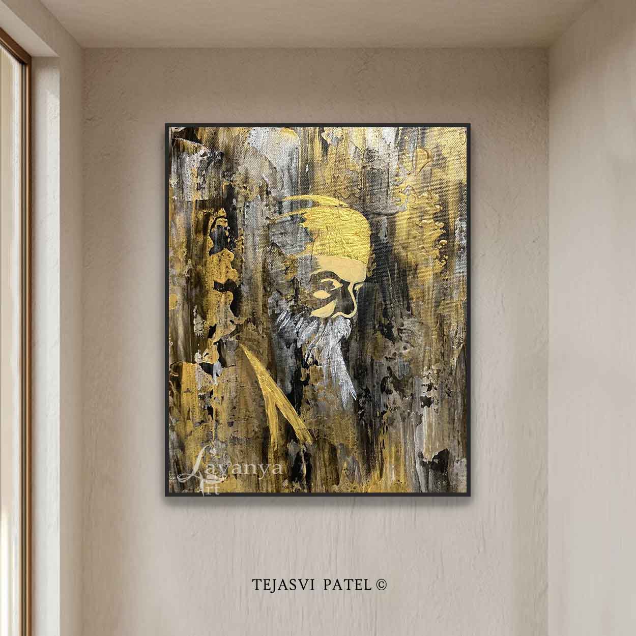 Abstract Guru Nanak Art | Sikh Spiritual Wall Decor