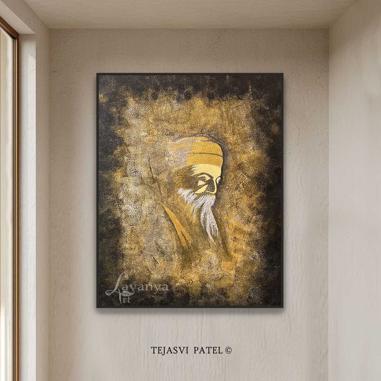 Guru Nanak Dev Ji Art | Abstract Sikh Canvas Painting