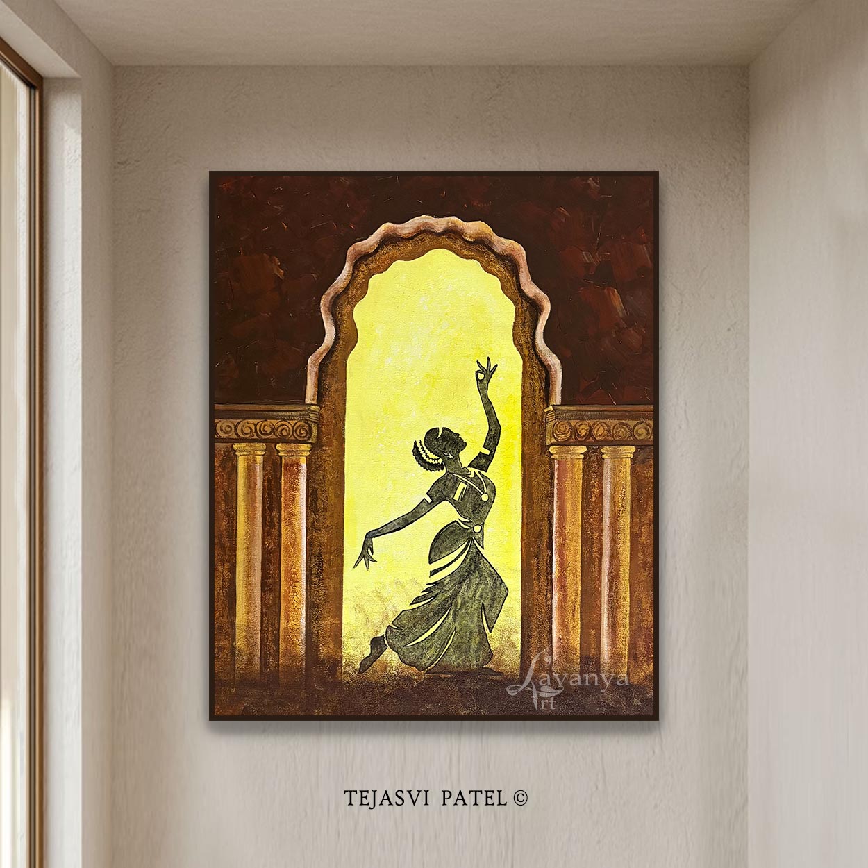 Bharatanatyam Painting | Indian Woman Abstract Canvas Art