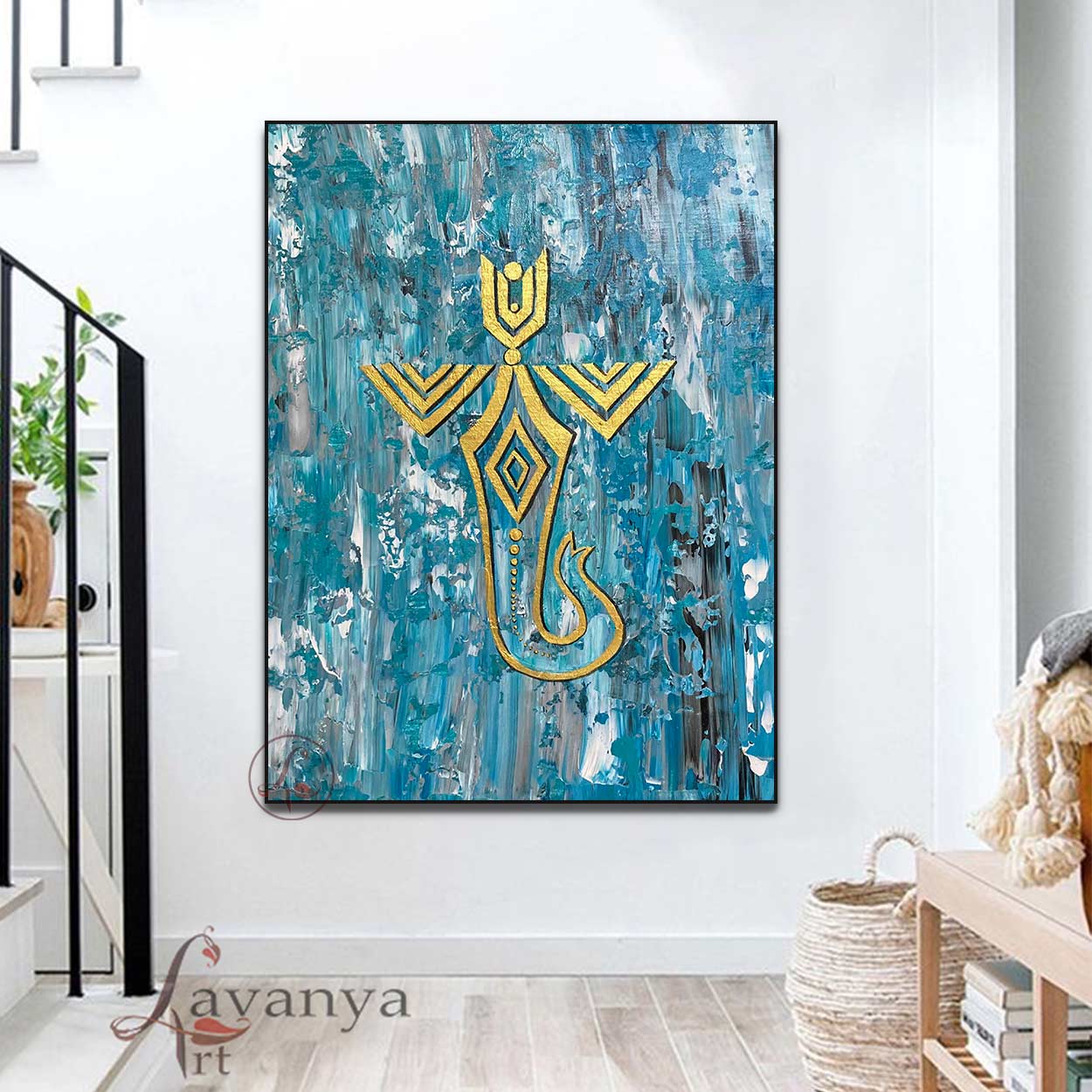 Abstract Ganesha Art | Modern Indian Minimalist Painting