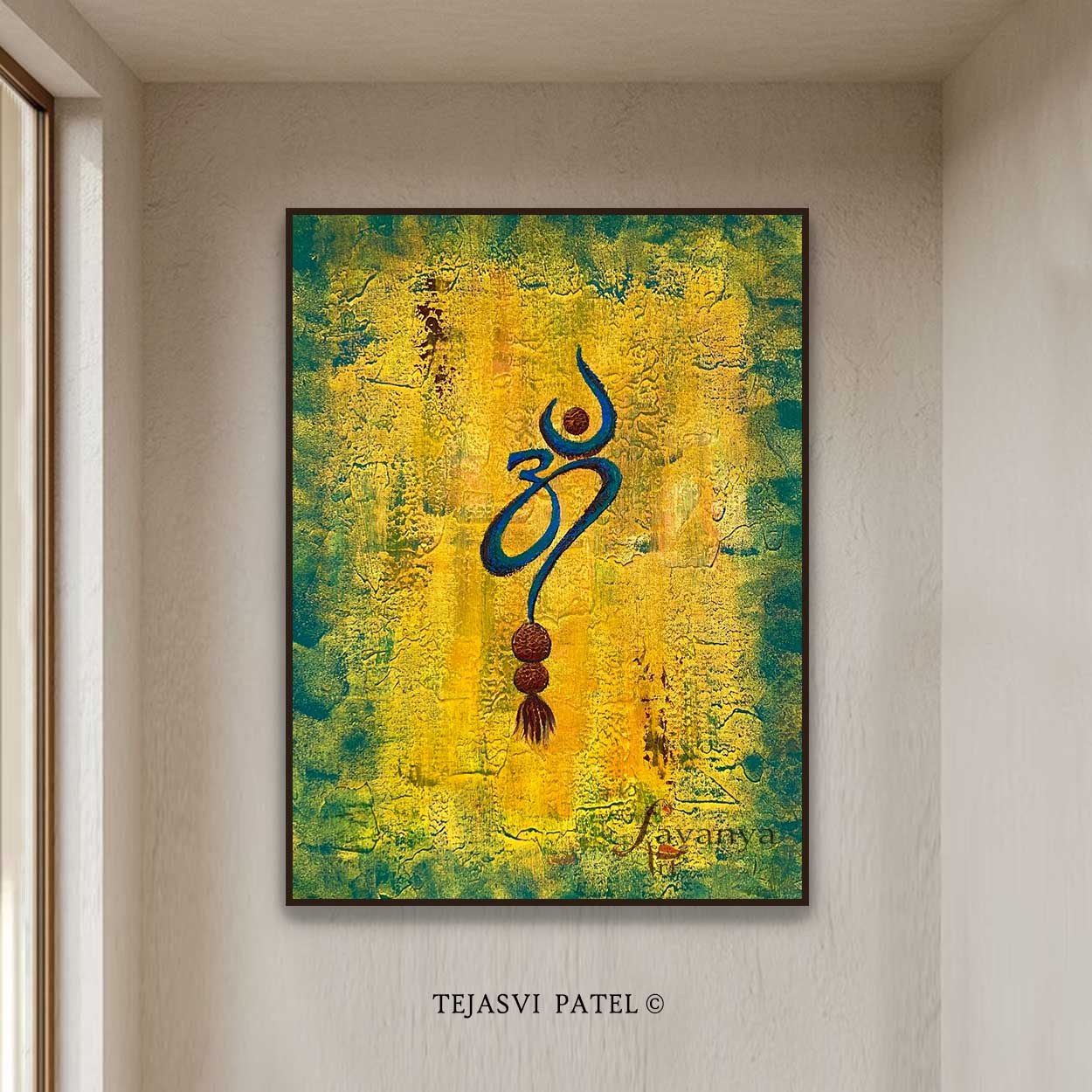 Abstract Om Canvas Painting | Modern Indian Art