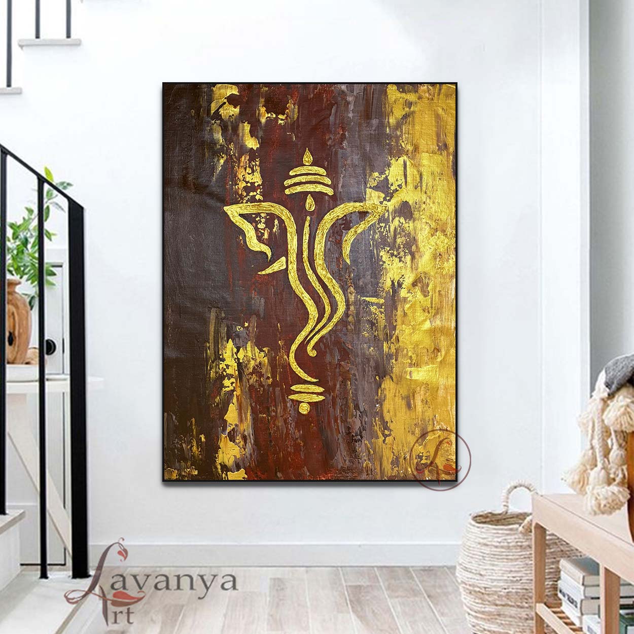 Ganesha Painting | Minimalist Abstract Indian Art
