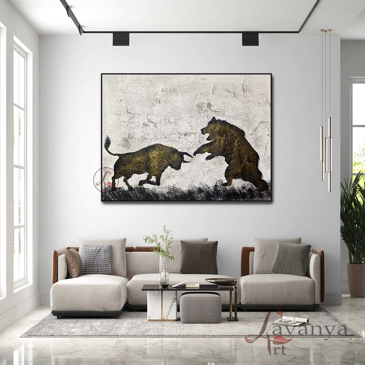 Black and White Abstract Art | Modern Canvas Painting