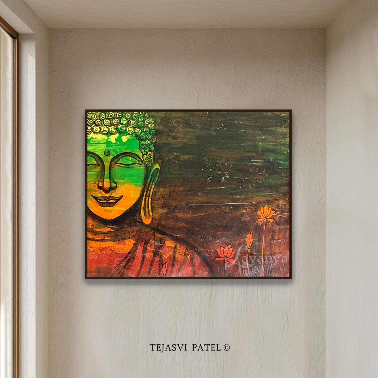 Original Buddha Painting | Colorful Abstract Canvas Art