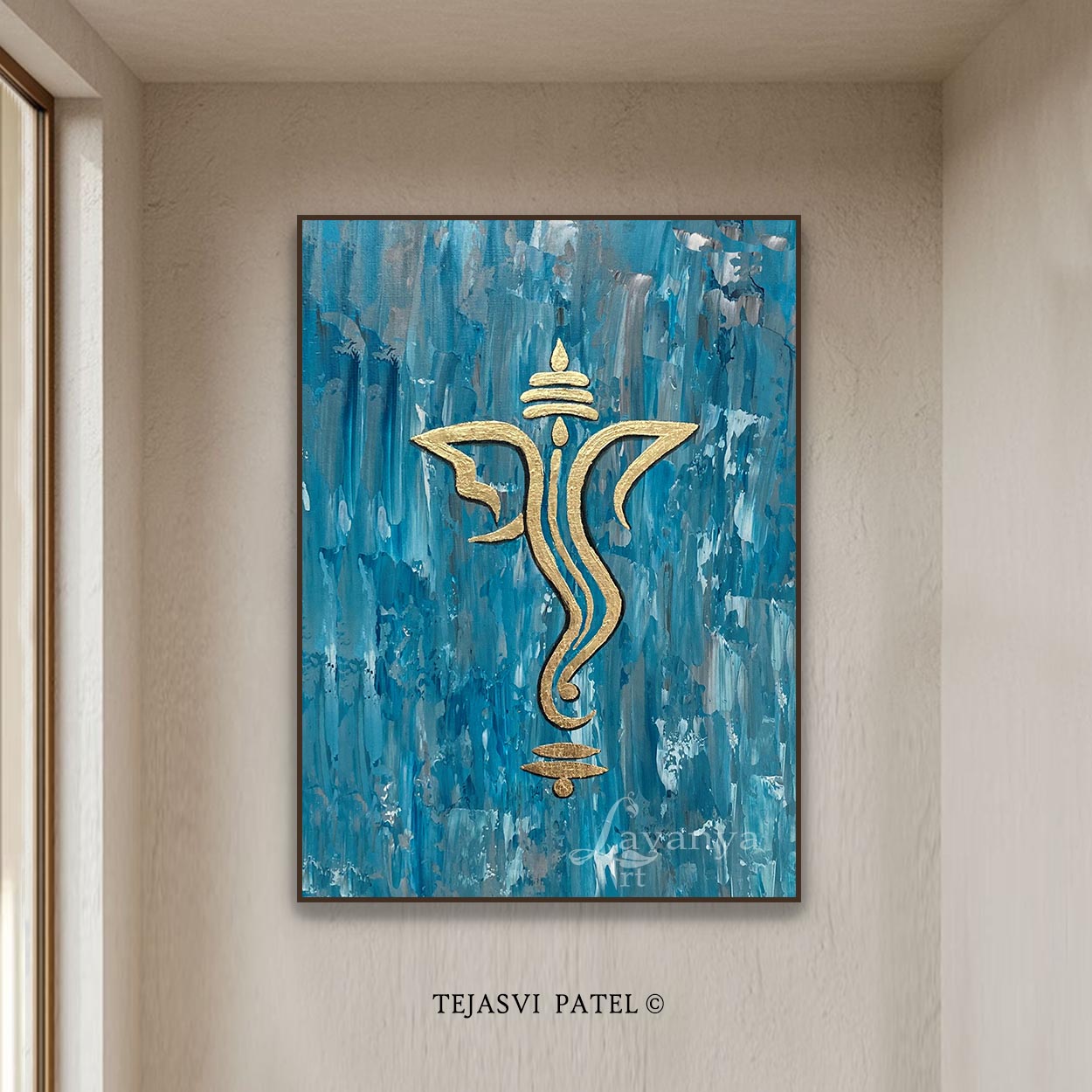 Ganapati Wall Decor | Modern Indian Abstract Painting