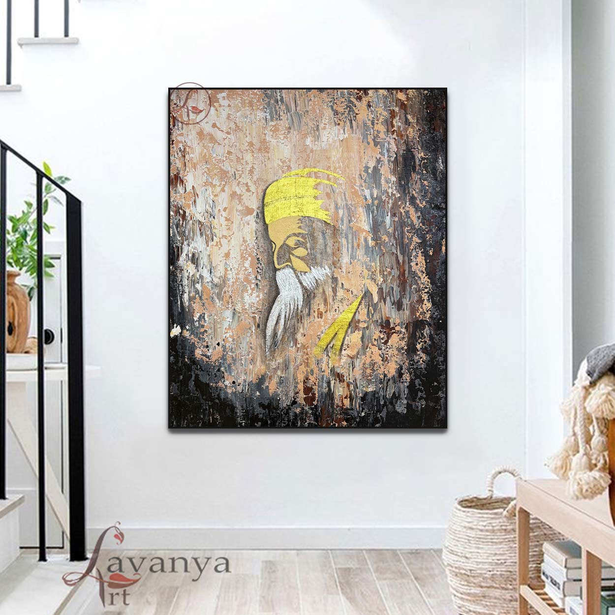 Guru Nanak Wall Decor | Sikh Spiritual Canvas Art