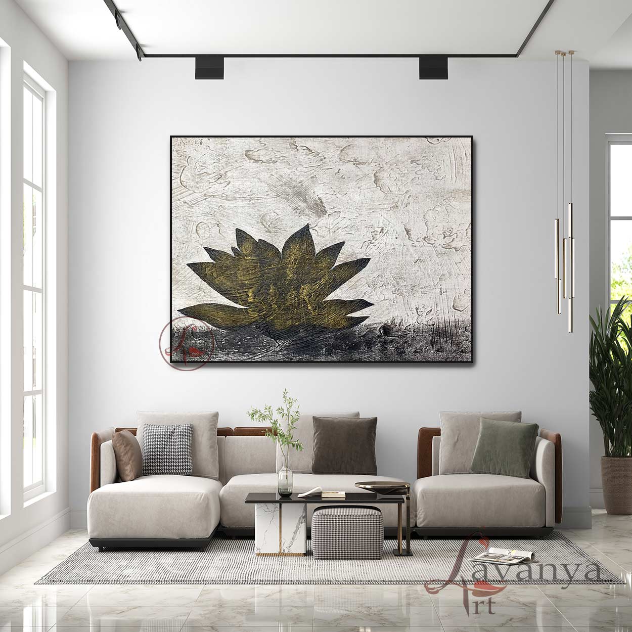 Black White Abstract Canvas Art | Modern Minimalist Painting