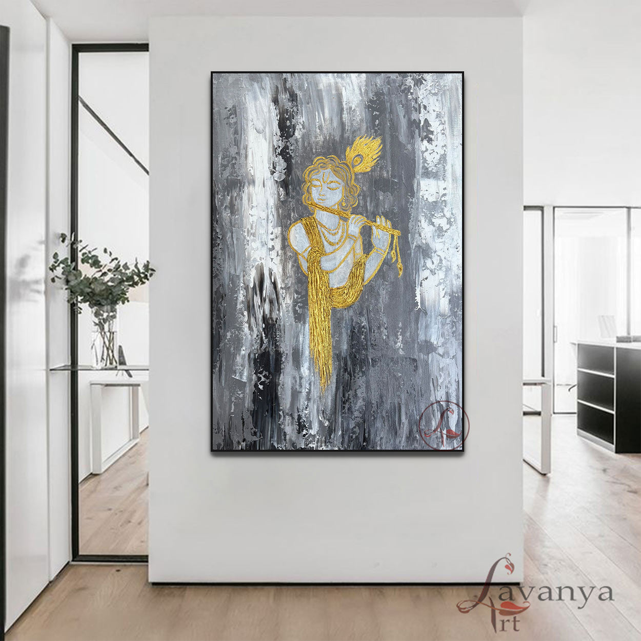 Radha Krishna Canvas Art | Contemporary Indian Decor