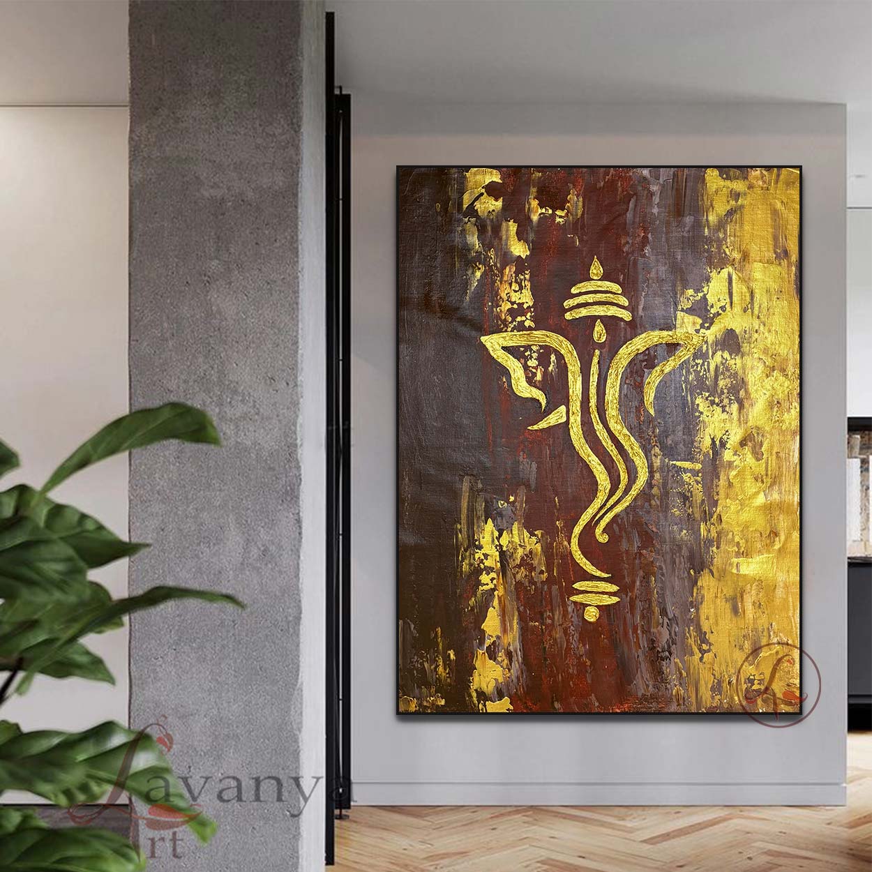 Ganesha Painting | Minimalist Abstract Indian Art