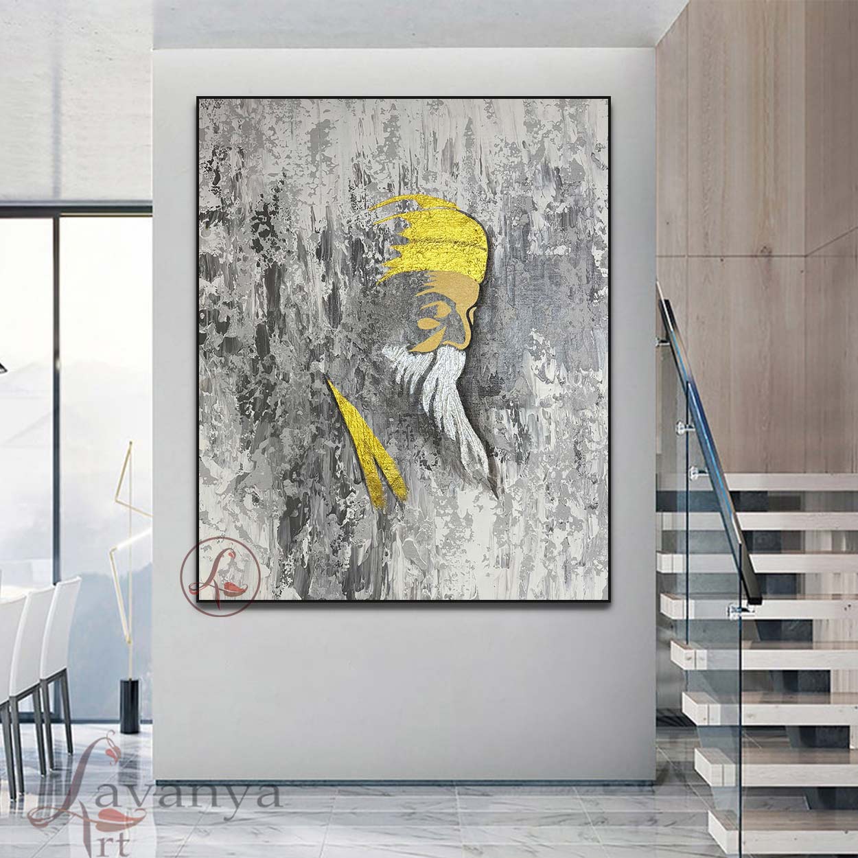 Abstract Guru Nanak Painting | Sikh Decor Art