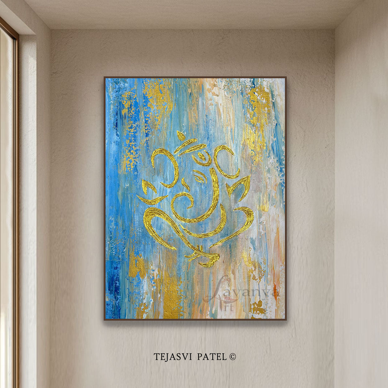 Textured Ganesha Painting | Handmade Indian Art