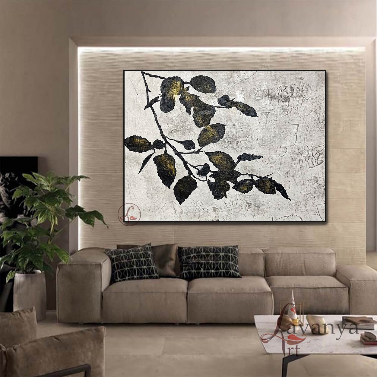 Contemporary Black White Painting | Textured Wall Art