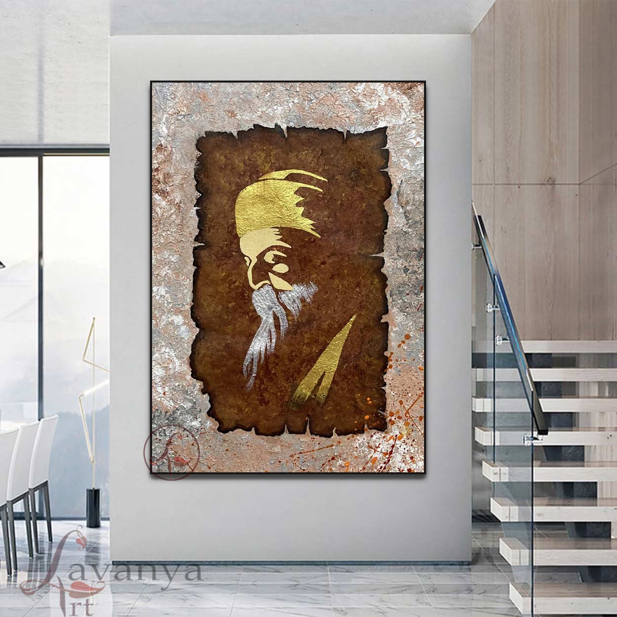 Original Sikh Art | Guru Nanak Spiritual Canvas