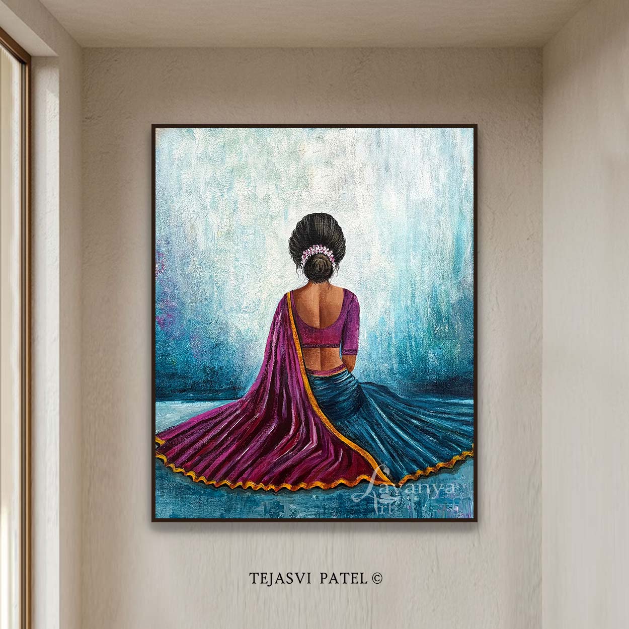 Indian Woman Art | Textured Acrylic Canvas Painting