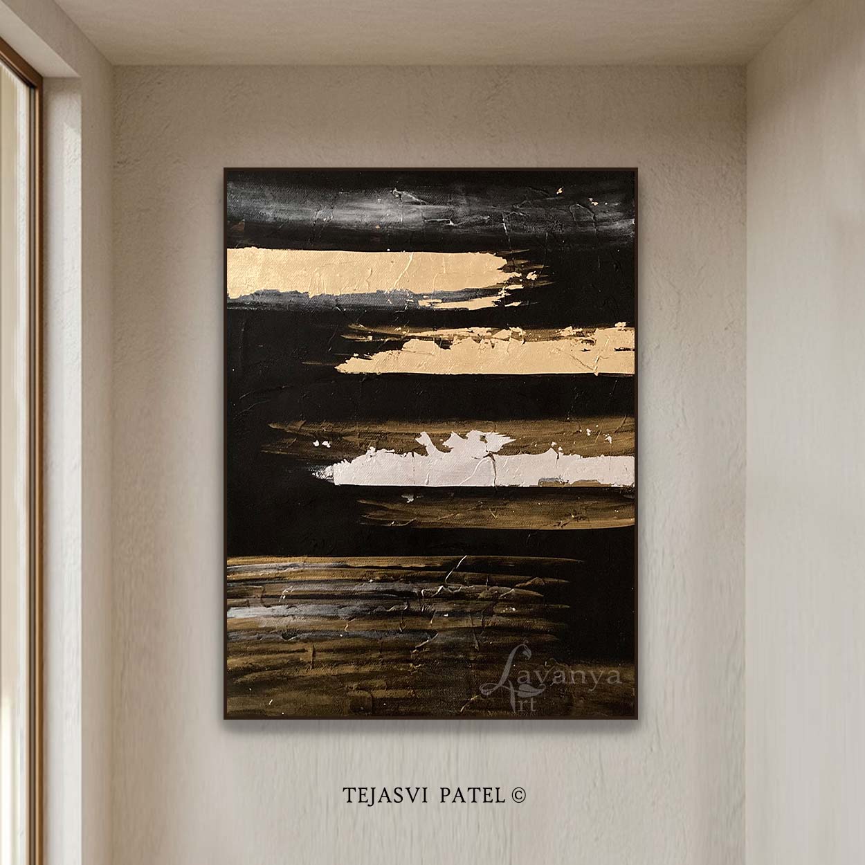 Modern Gold Leaf Abstract | Canvas Wall Decor