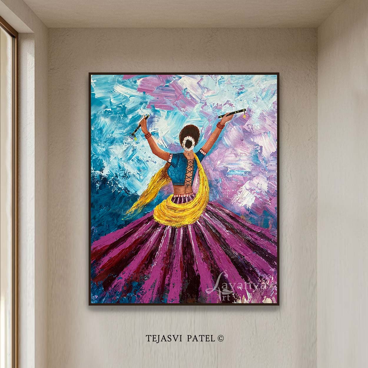 Ghoomar Dance Art | Indian Woman Canvas Wall Decor