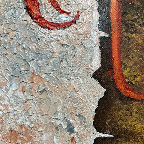 Textured Ganesha Canvas Art | Abstract Hindu Indian Painting