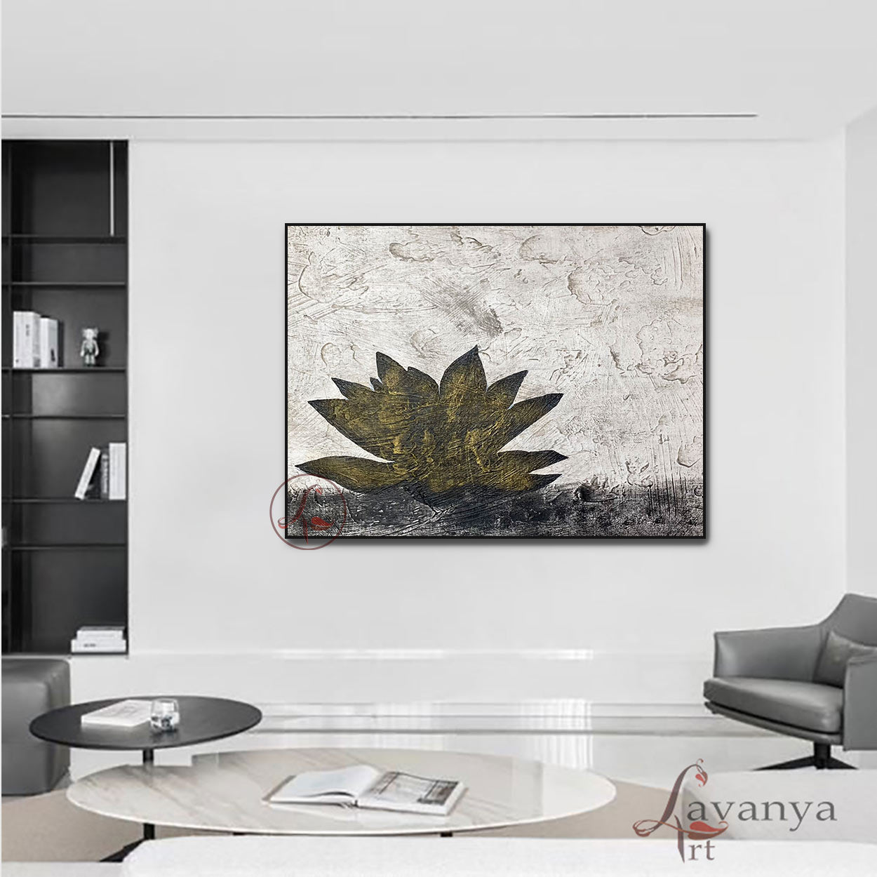 Black White Abstract Canvas Art | Modern Minimalist Painting