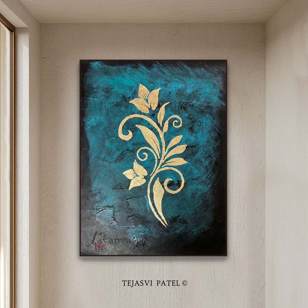 Gold Leaf Canvas Painting | Modern Abstract Wall Art