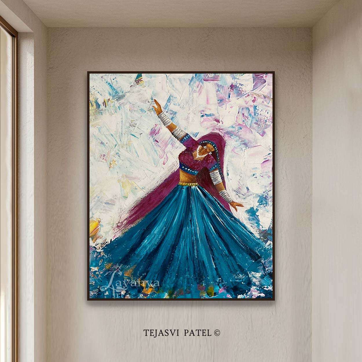 Rajasthani Woman Painting | Contemporary Indian Canvas Wall Art