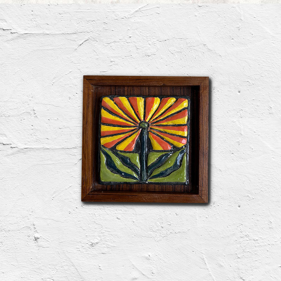 Handmade Ceramic Wall Hanging | Tile Framed Boho Art Decor
