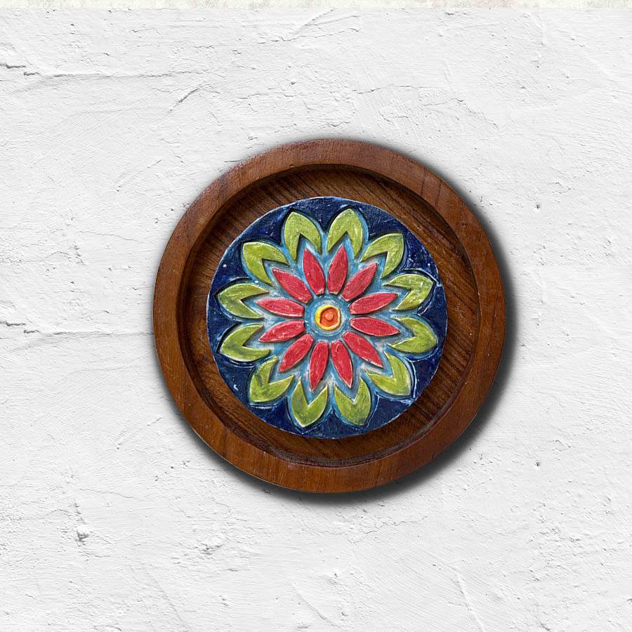 Handmade Ceramic Wall Art | Boho Tile Framed Decor Piece