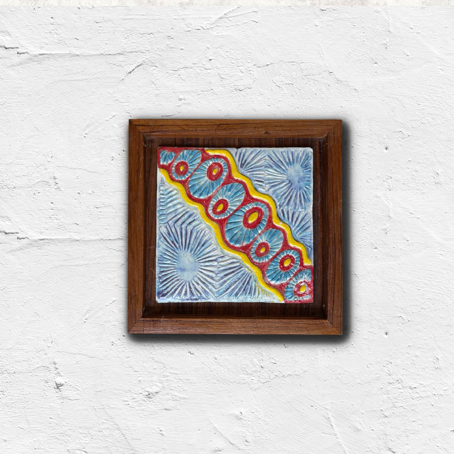 Ceramic Wall Sculpture | Hand-Carved Tile Frame Wall Decor
