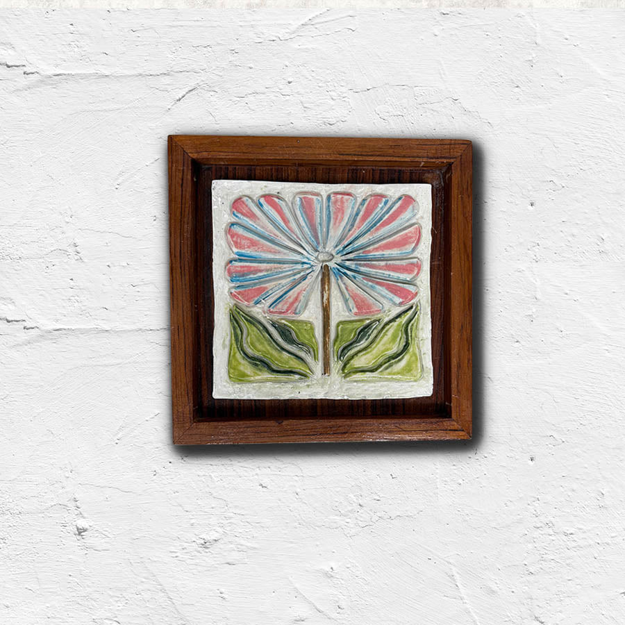 Ceramic Wall Sculpture | Handmade Tile Frame Rustic Decor