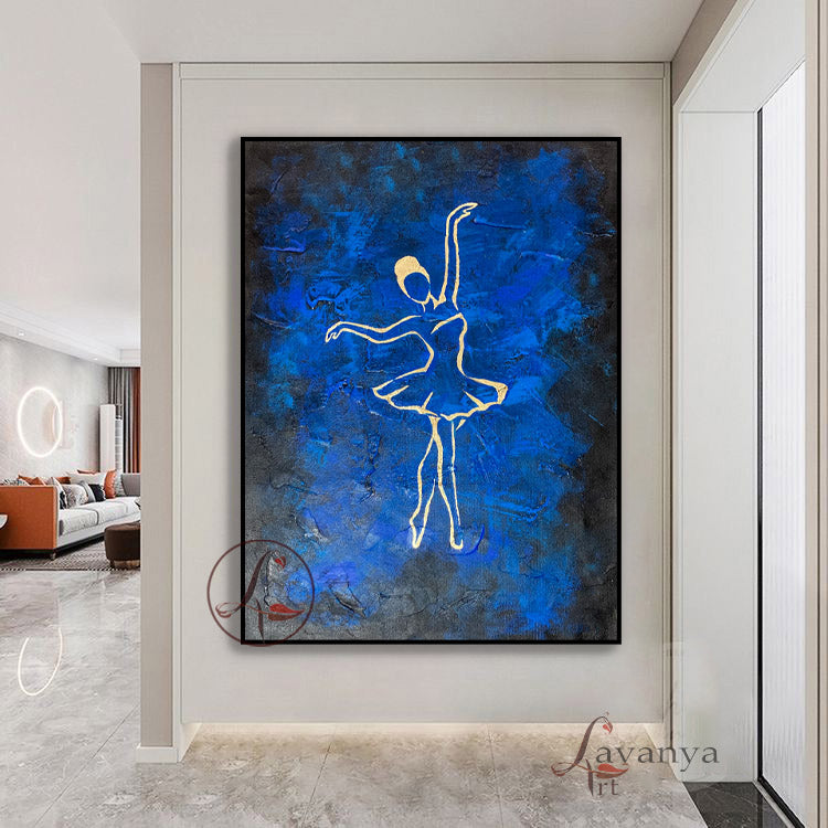 Gold Leaf Abstract Canvas Art | Large Modern Luxury Wall Decor