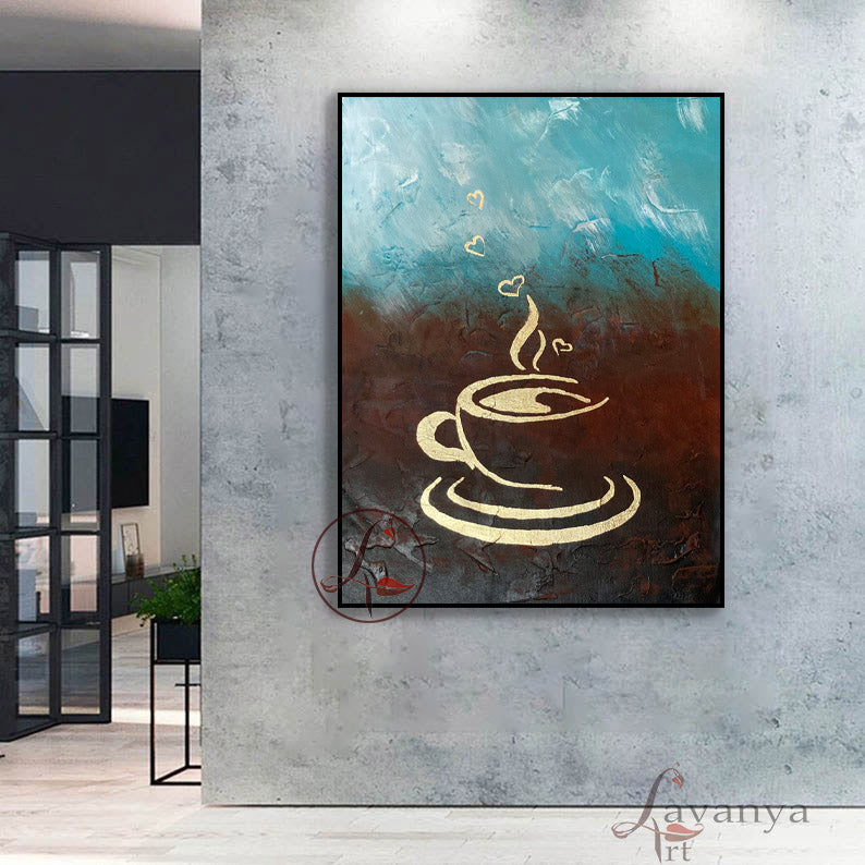 Large Gold Abstract Canvas | Luxury Wall Art Decor