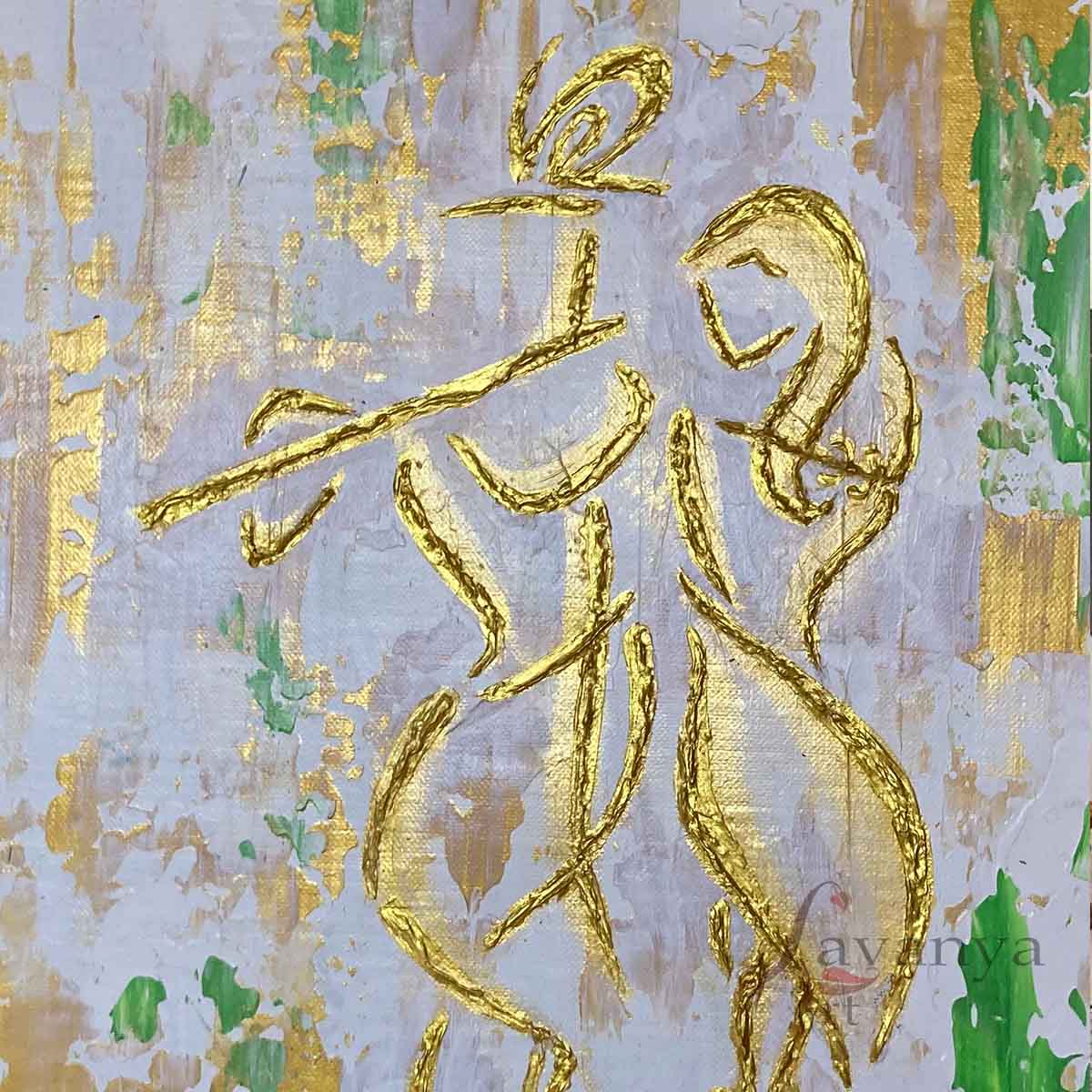 Lord Krishna Canvas Painting | Modern Spiritual Wall Art