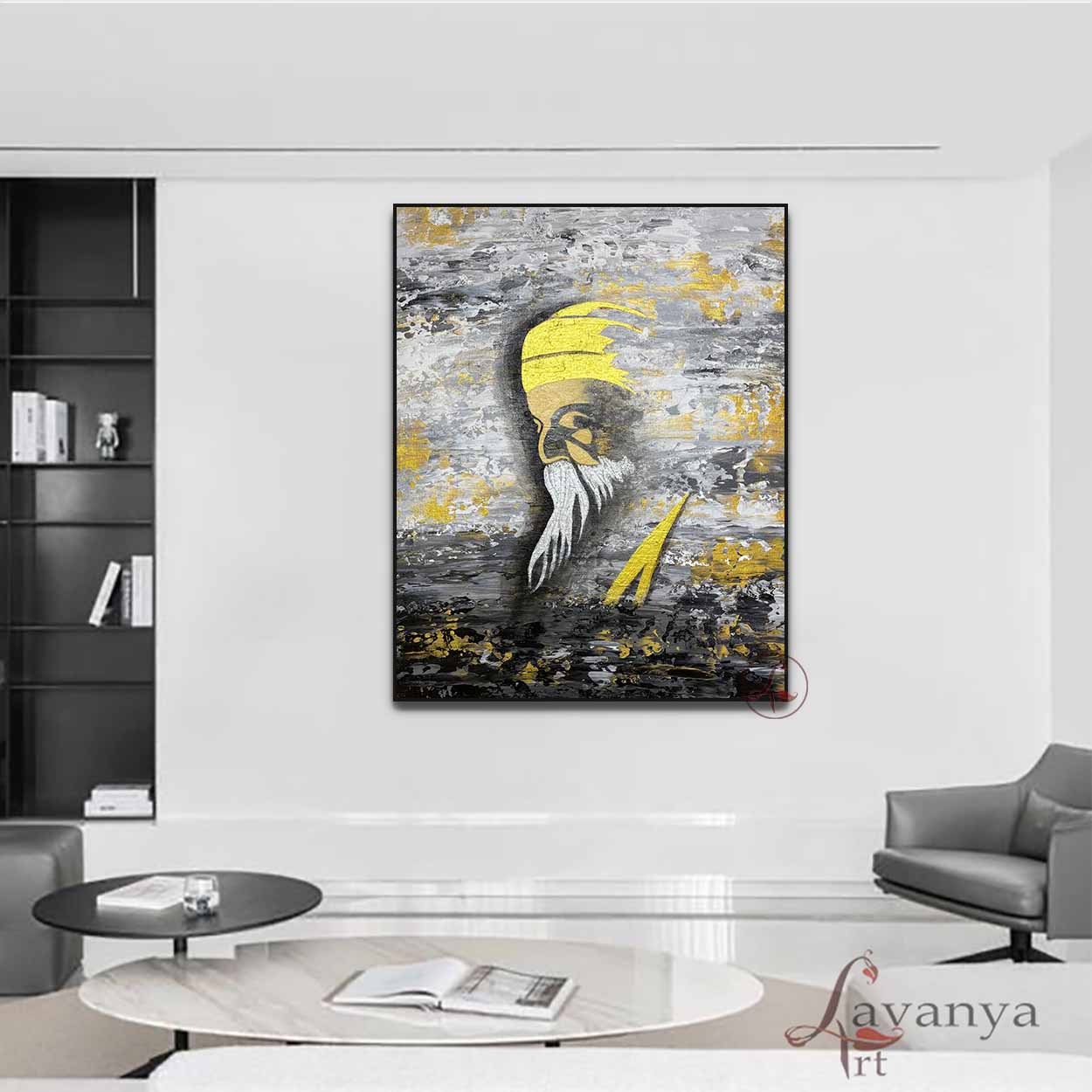 Abstract Guru Nanak Art | Sikh Spiritual Wall Decor