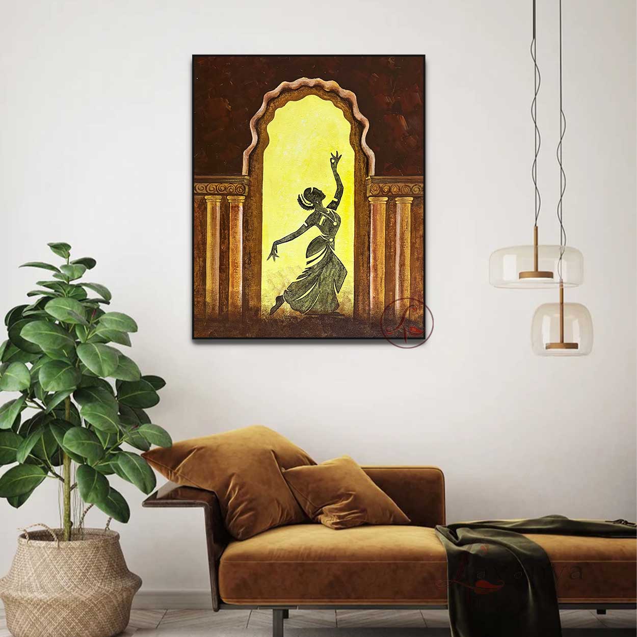 Bharatanatyam Painting | Indian Woman Abstract Canvas Art
