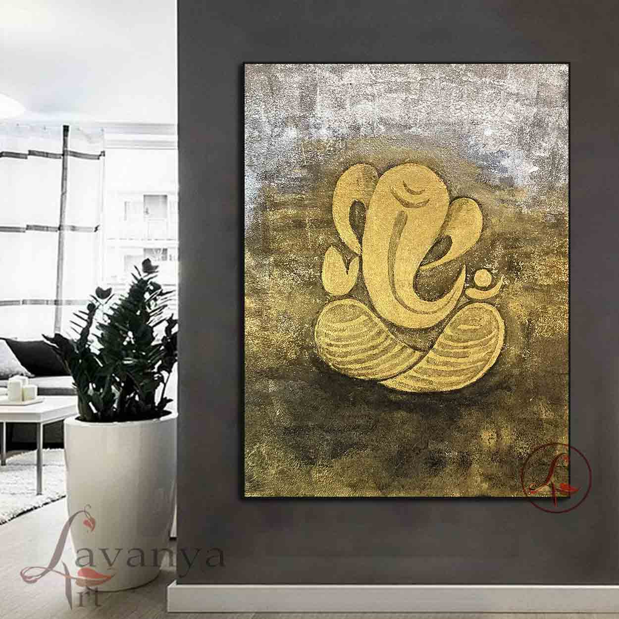 Ganapati Abstract Wall Art | Modern Indian Decor