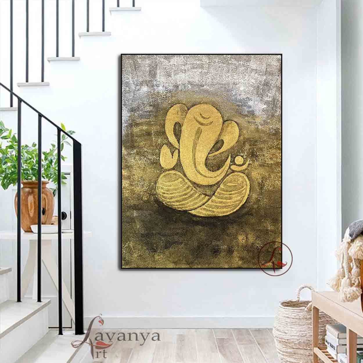 Ganapati Abstract Wall Art | Modern Indian Decor