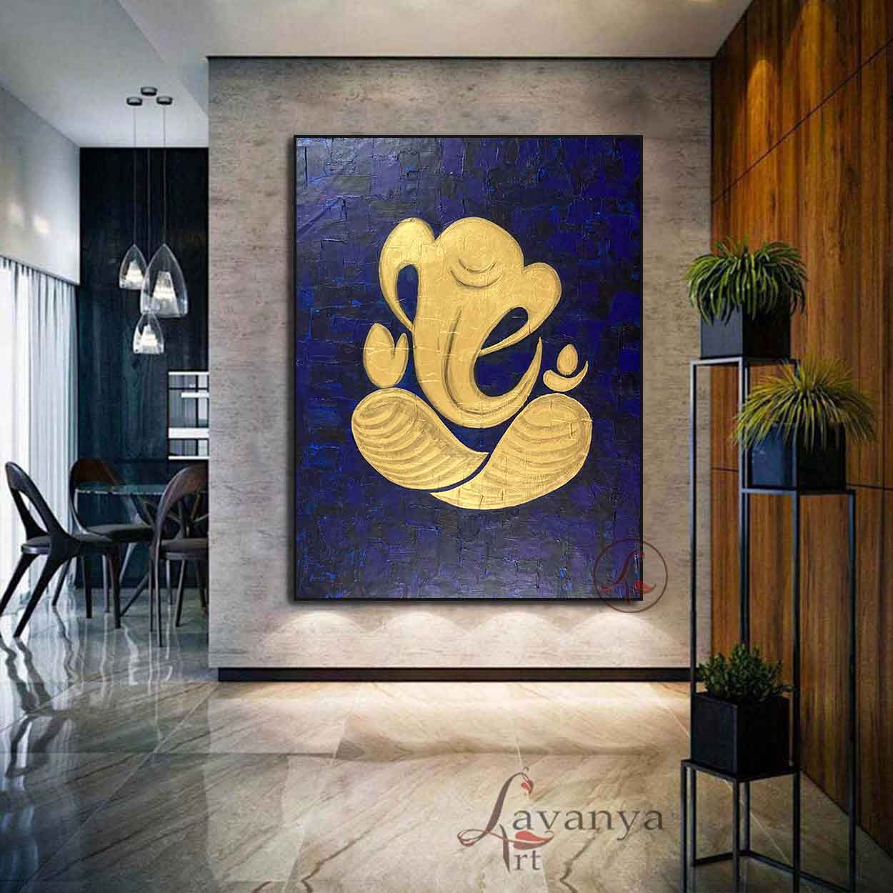 Abstract Ganesha Art | Modern Indian Minimalist Painting