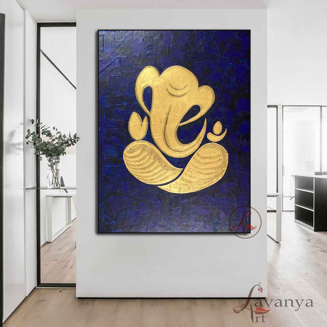 Abstract Ganesha Art | Modern Indian Minimalist Painting