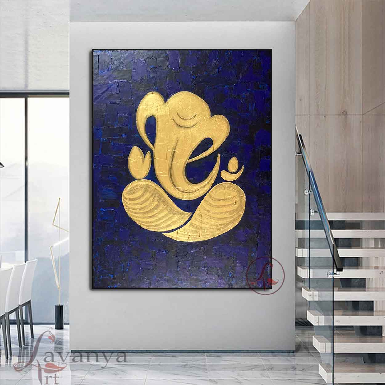 Abstract Ganesha Art | Modern Indian Minimalist Painting