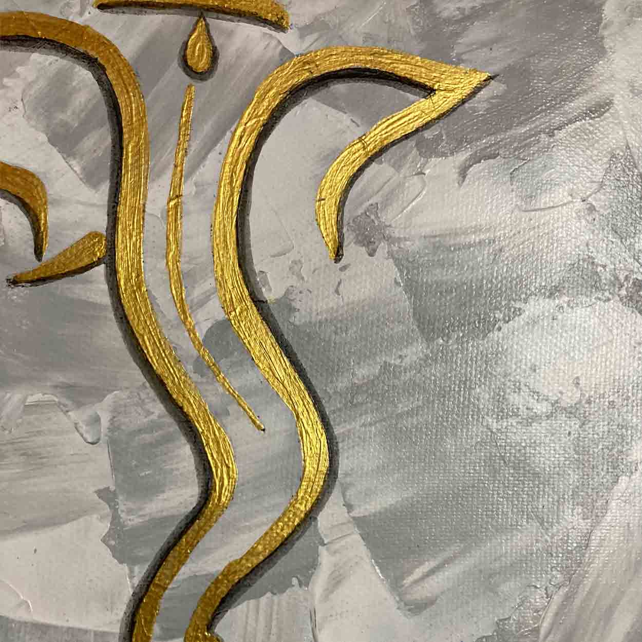 Ganesha Abstract Painting | Handmade Hindu Canvas Art
