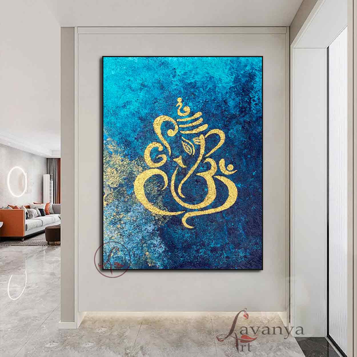 Abstract Ganesha Painting | Handmade Indian Hindu Art