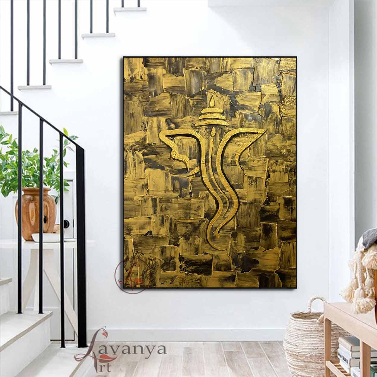 Abstract Ganesha Painting | Handmade Indian Hindu Art