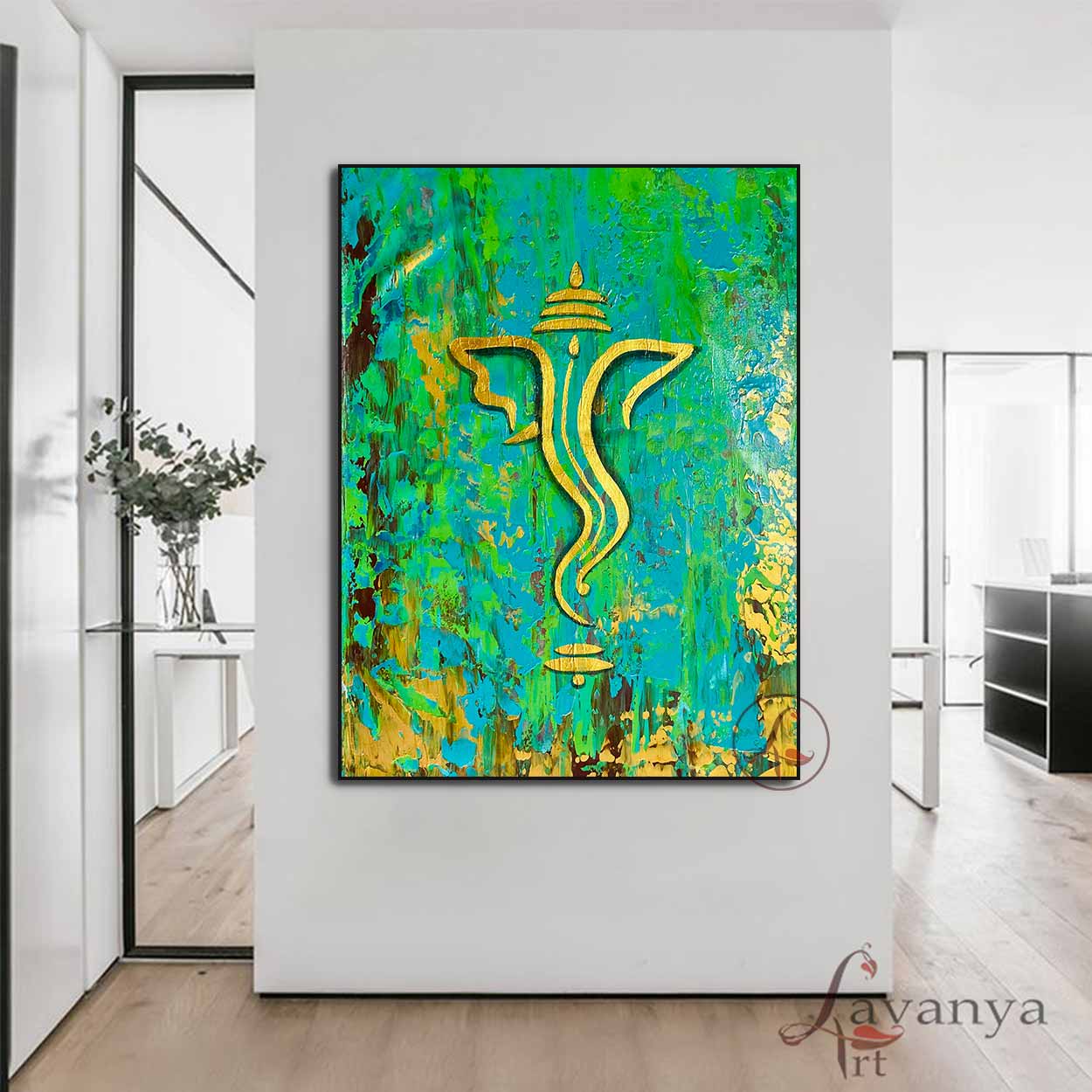 Minimalist Ganesha Painting | Modern Indian Wall Art