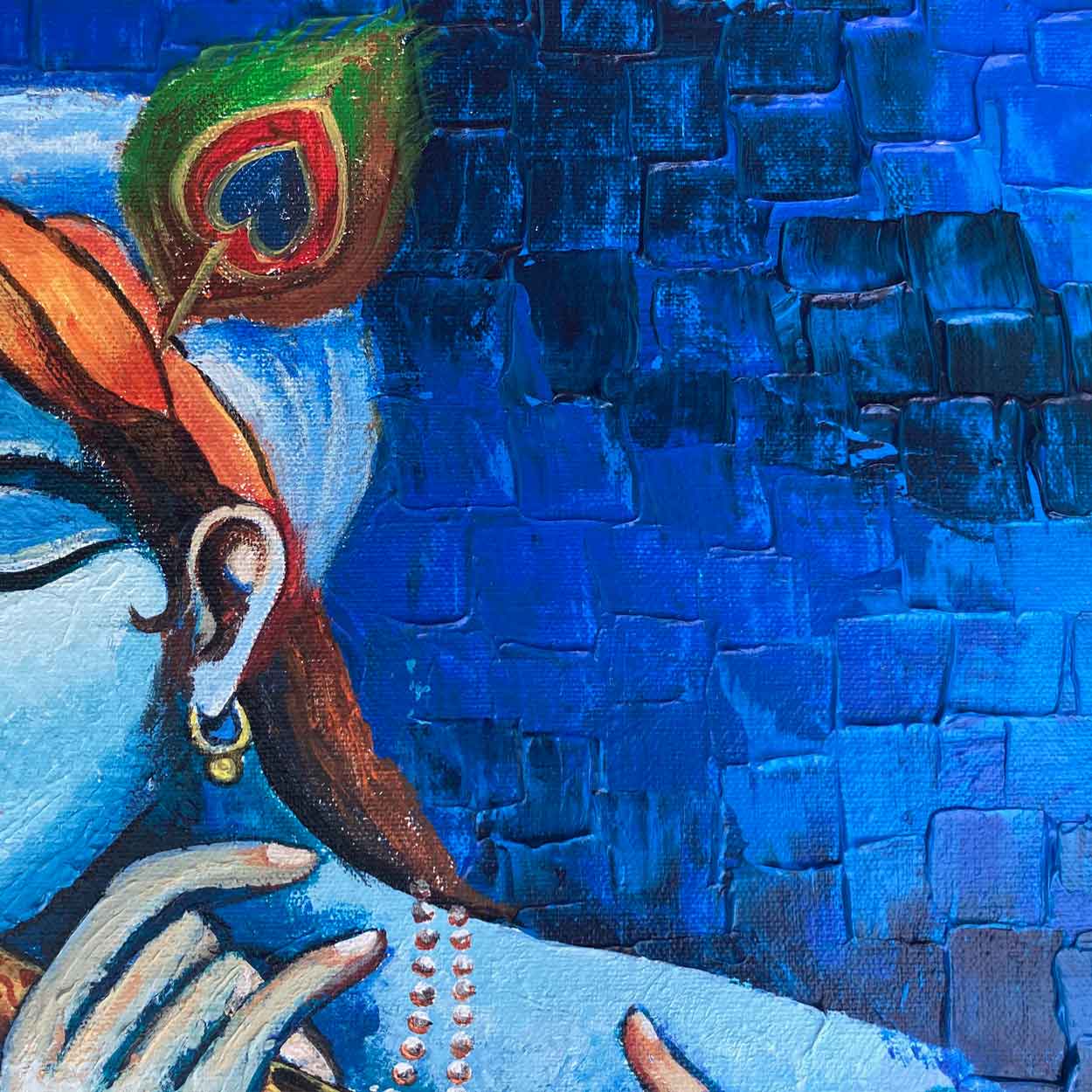 Abstract Krishna Painting | Modern Indian Canvas Wall Art